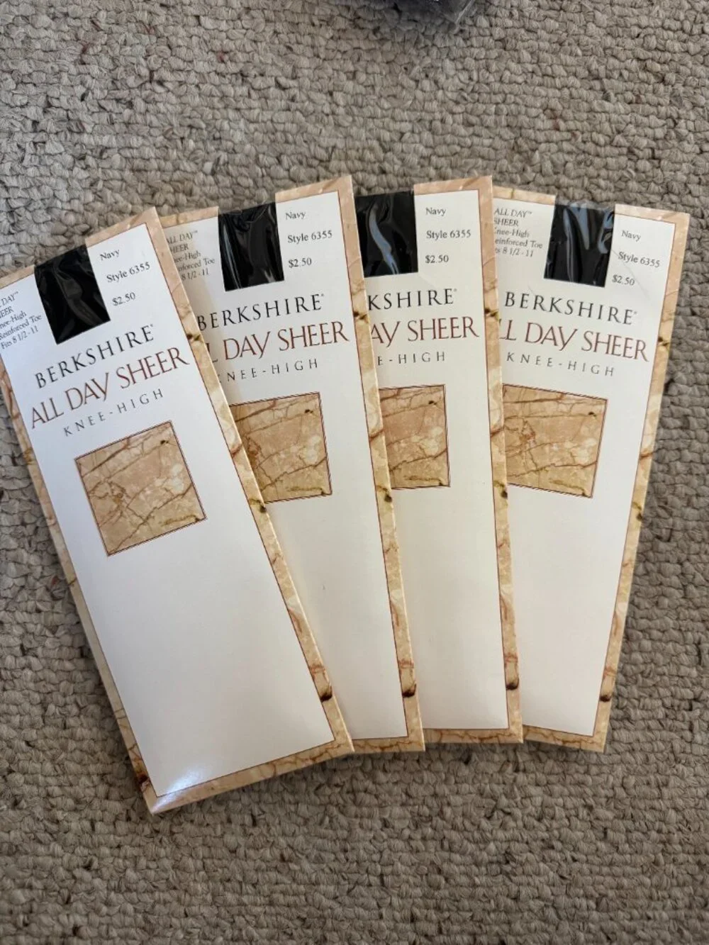 Sheer Knee High Socks Navy Pack of 4 NWT Size 8 1/2 - 11